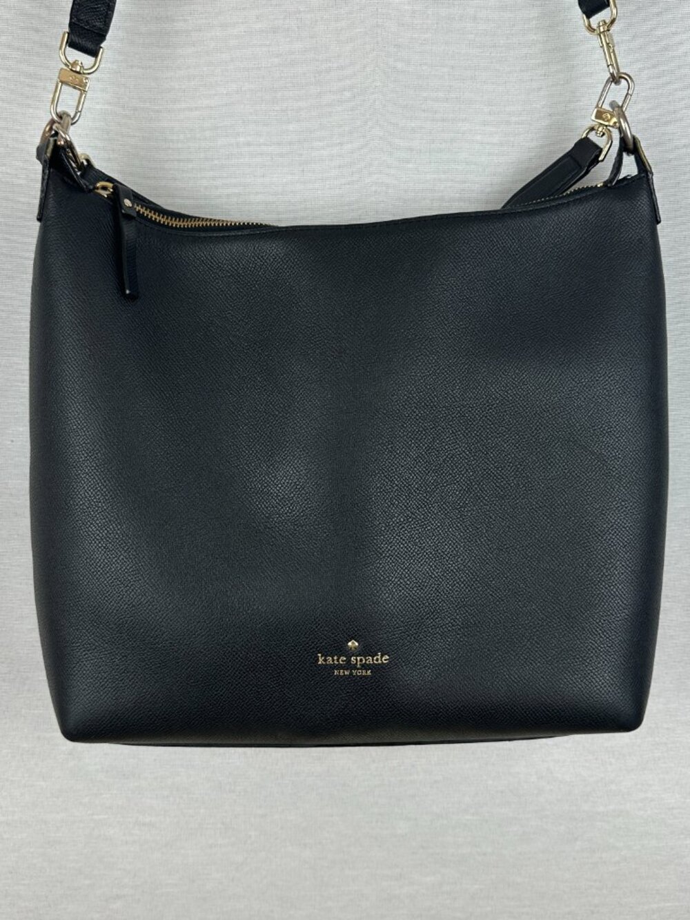 KATE SPADE NEW YORK GREENE STREET KAIA PEBBLED LEATHER SHOULDER BAG IN BLACK - Picture 1 of 12